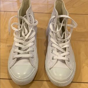 All white leather converse